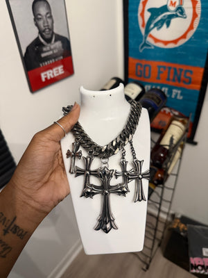 5 piece chrome necklace