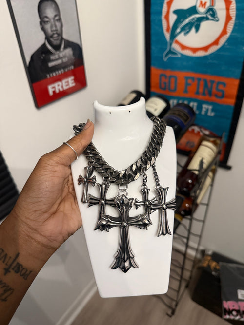 5 piece chrome necklace