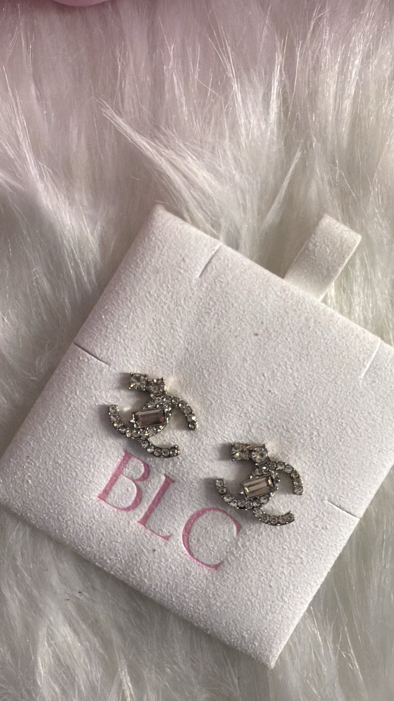 Silver diamond studs
