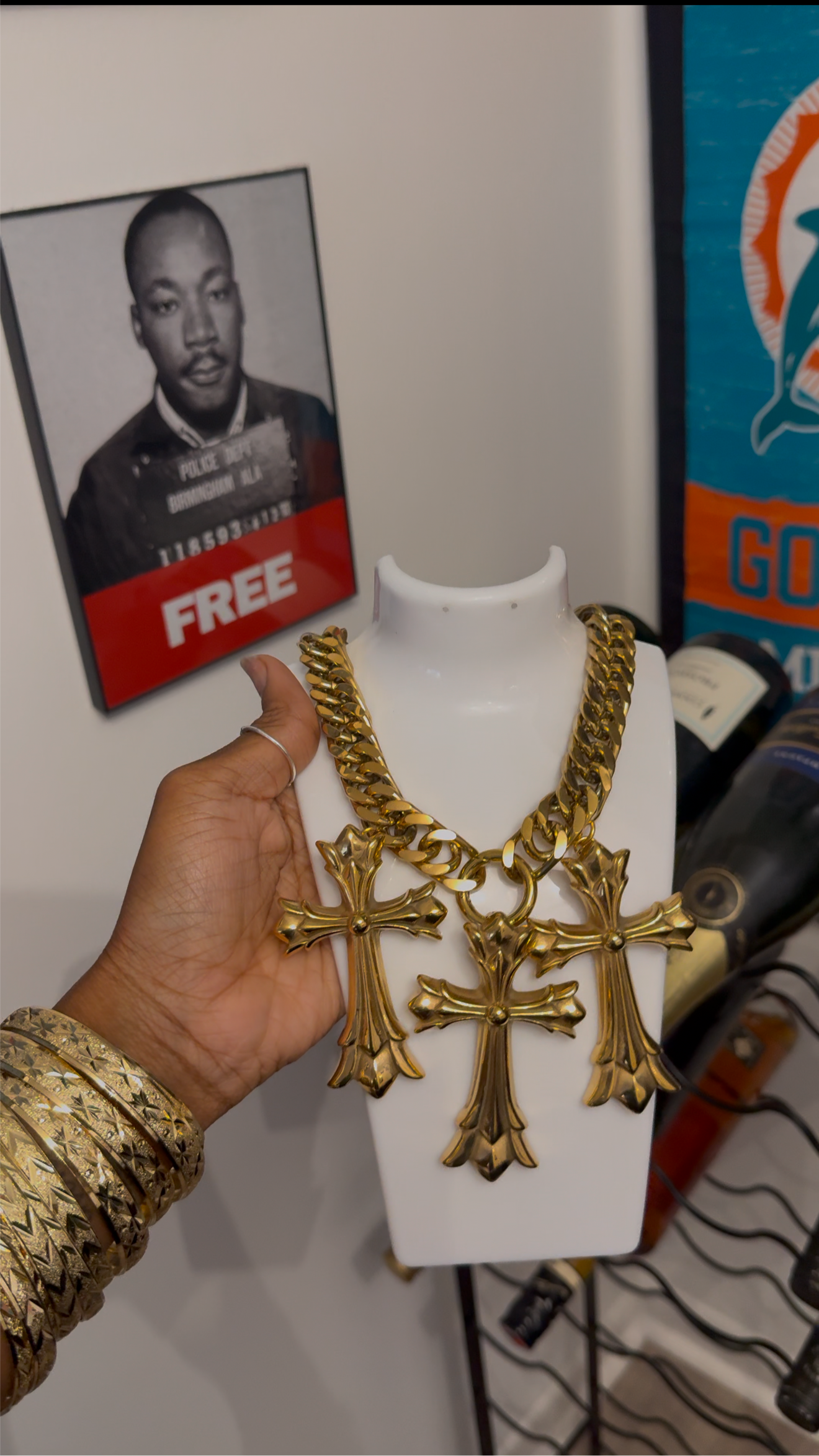 Gold chrome 3 piece set