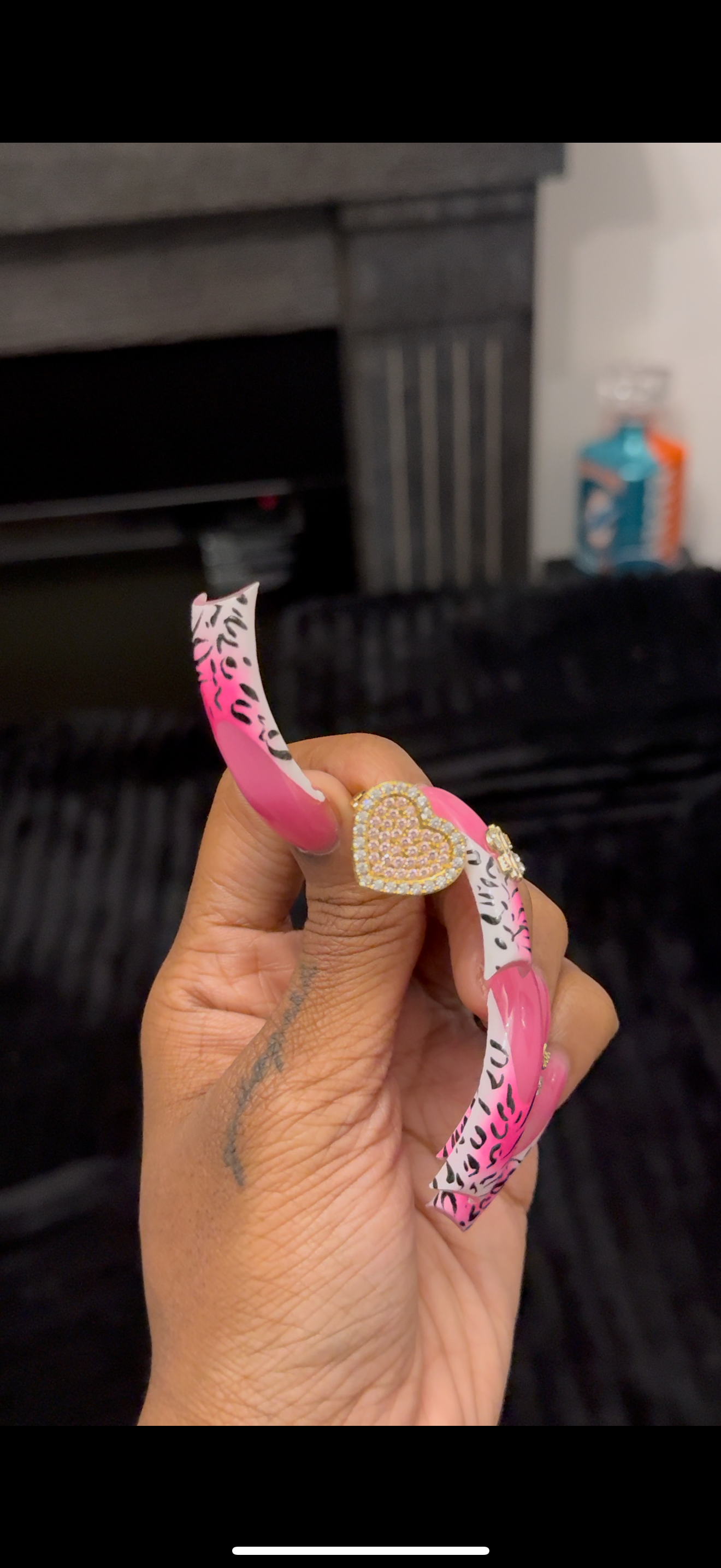 Pink heart Rolex ring