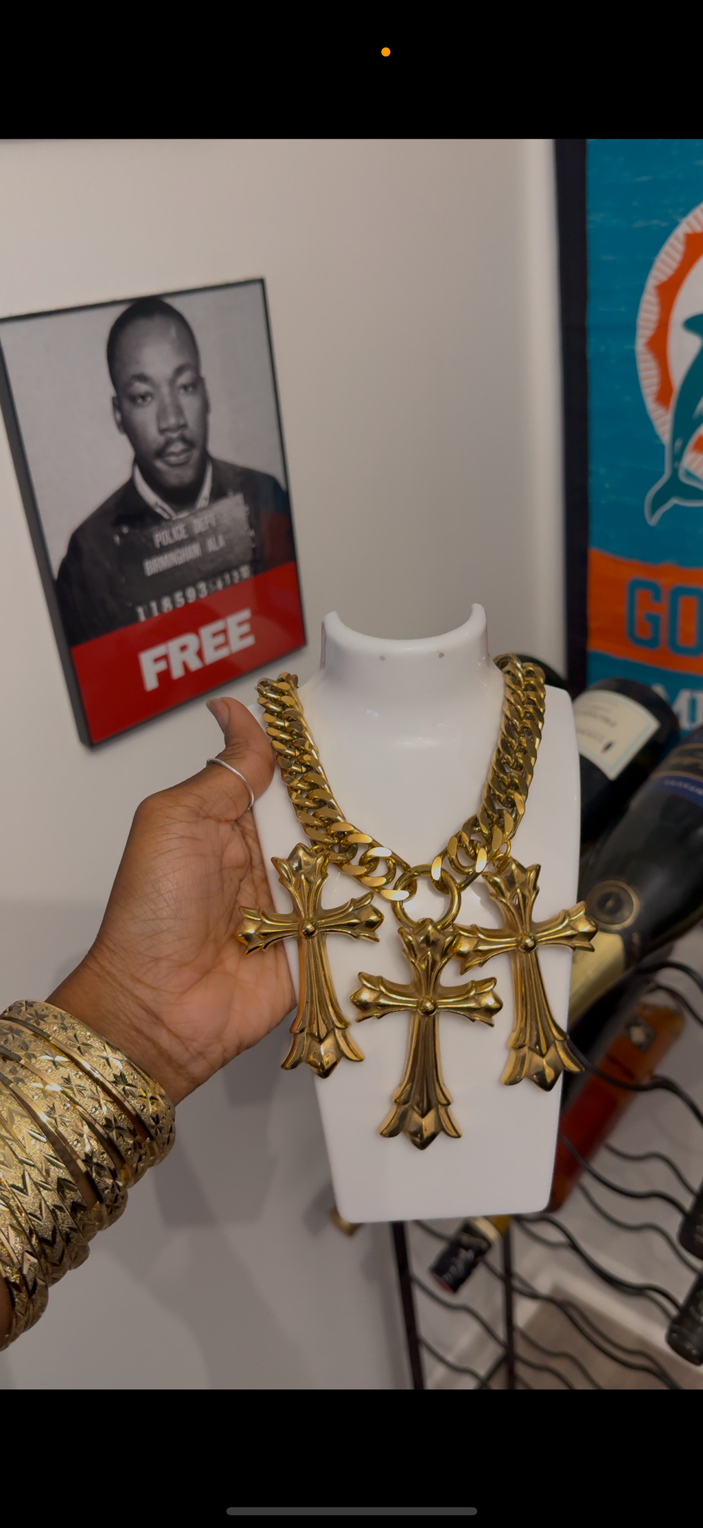 Gold chrome 3 piece set