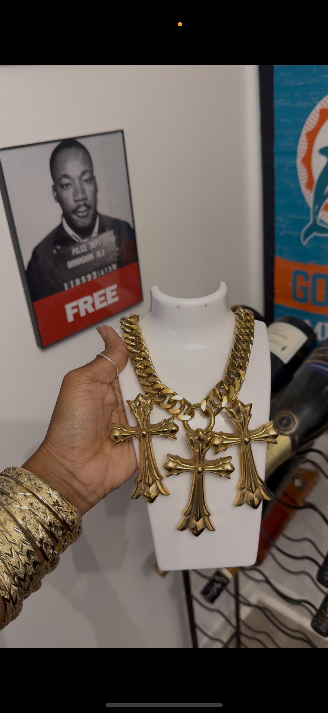 Gold chrome 3 piece set