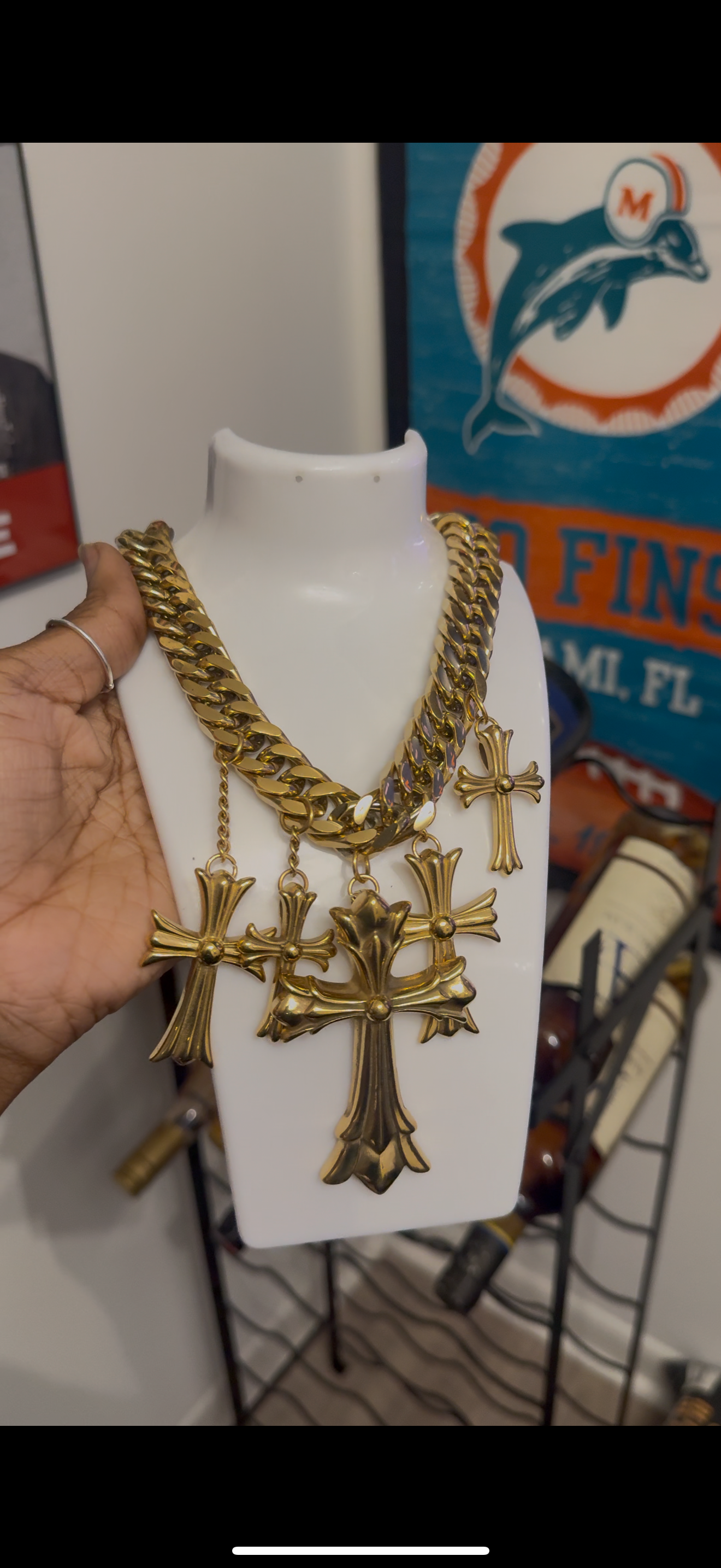 5 piece chrome necklace