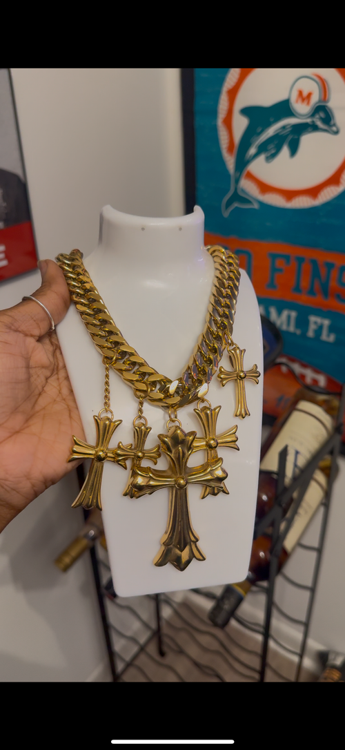 5 piece chrome necklace