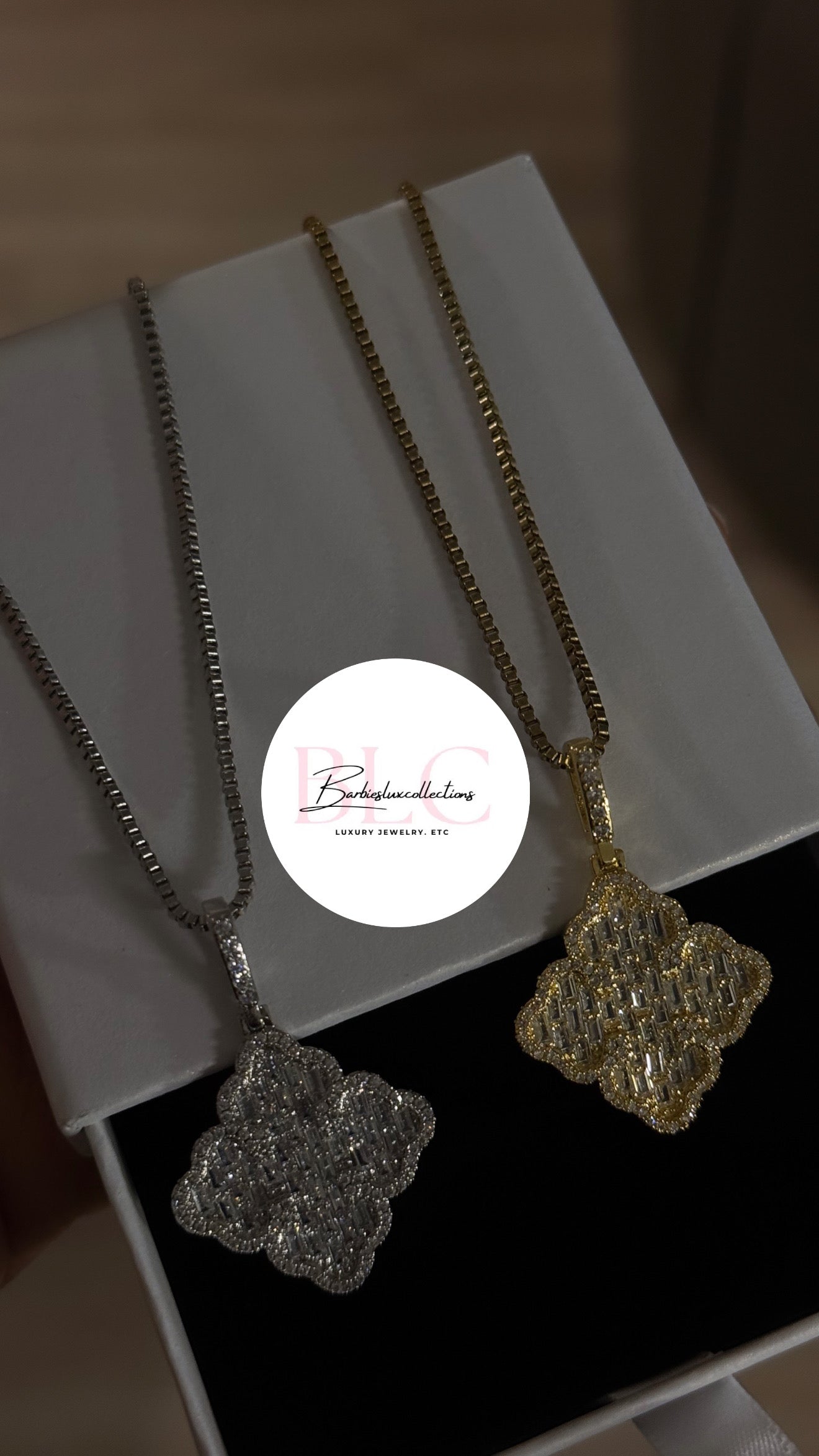 Diamond clover leaf necklace