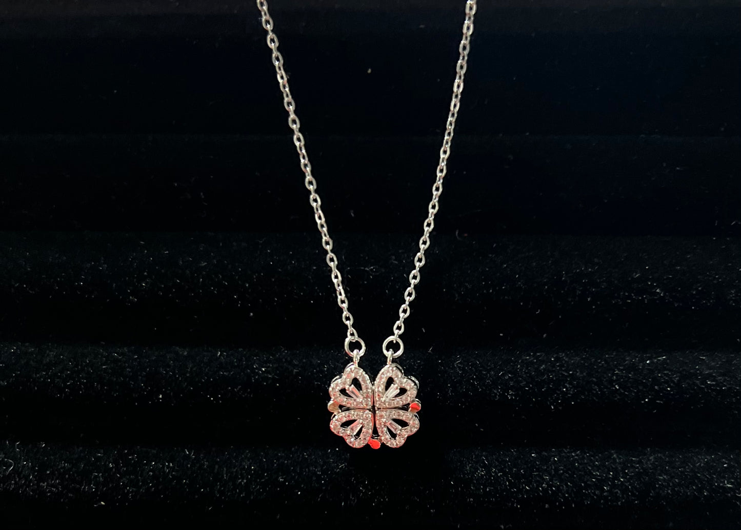 Clover Open Heart Necklace