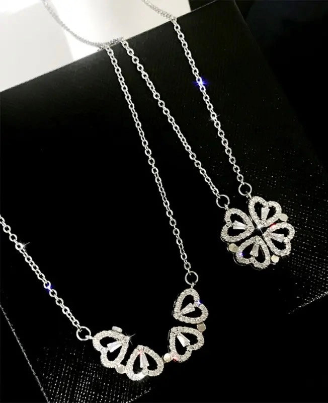 Clover Open Heart Necklace