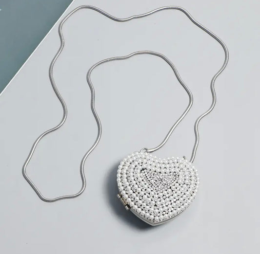 Heart pearl mini bag